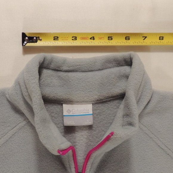 🌟🎉HP🌟🎉Columbia Youth Gray Fleece Pink Zip Size L (14/16) - Picture 6 of 12